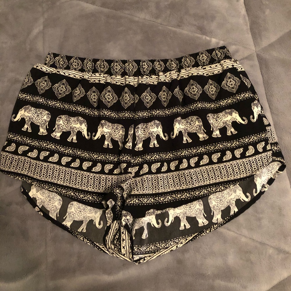 boho elephant shorts